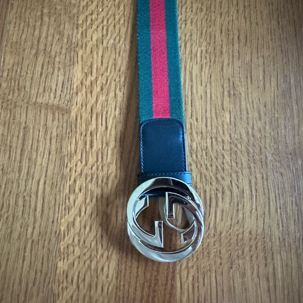 Gucci Web Belt with silver G buckle - Picture 2 of 5